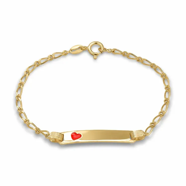 kinder armband in verguld sterlingzilver met hartjes hanger in verguld sterlingzilver - Little Ones
