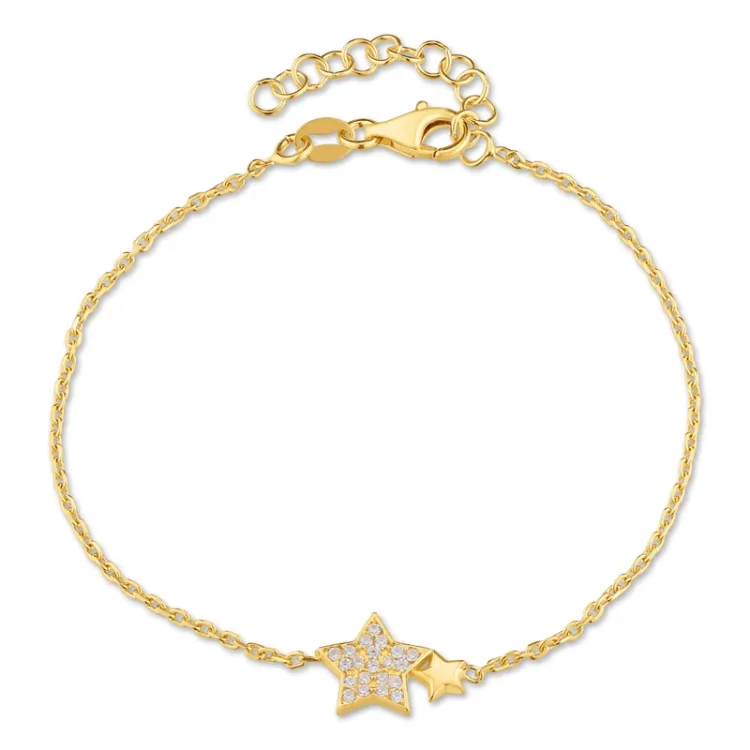 ster armband in verguld sterlingzilver met hanger in verguld sterlingzilver