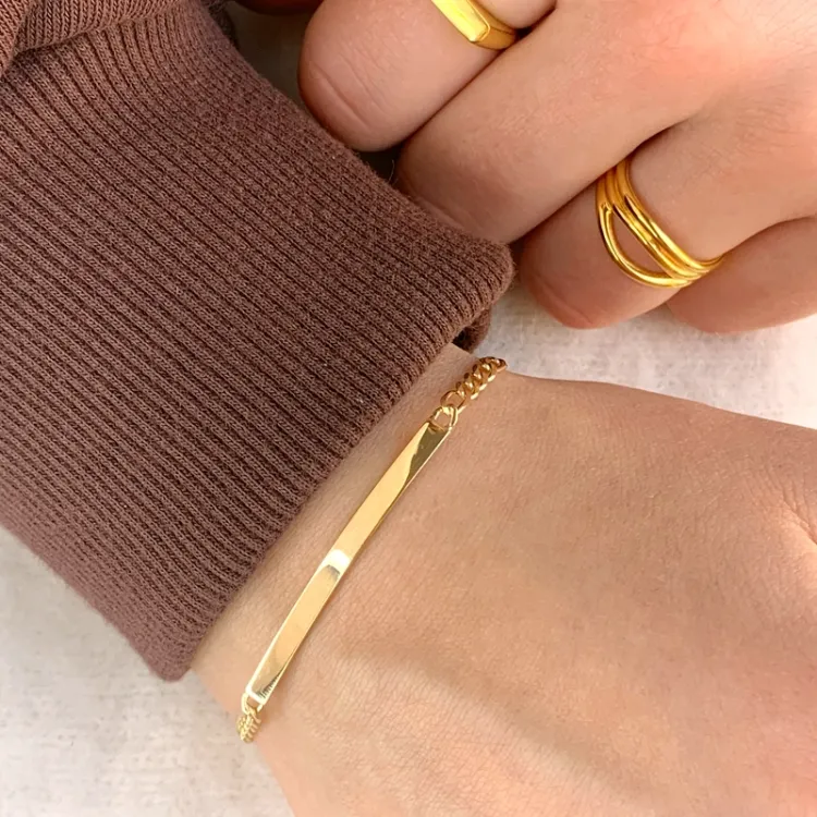 armband in verguld sterlingzilver met hanger in verguld sterlingzilver