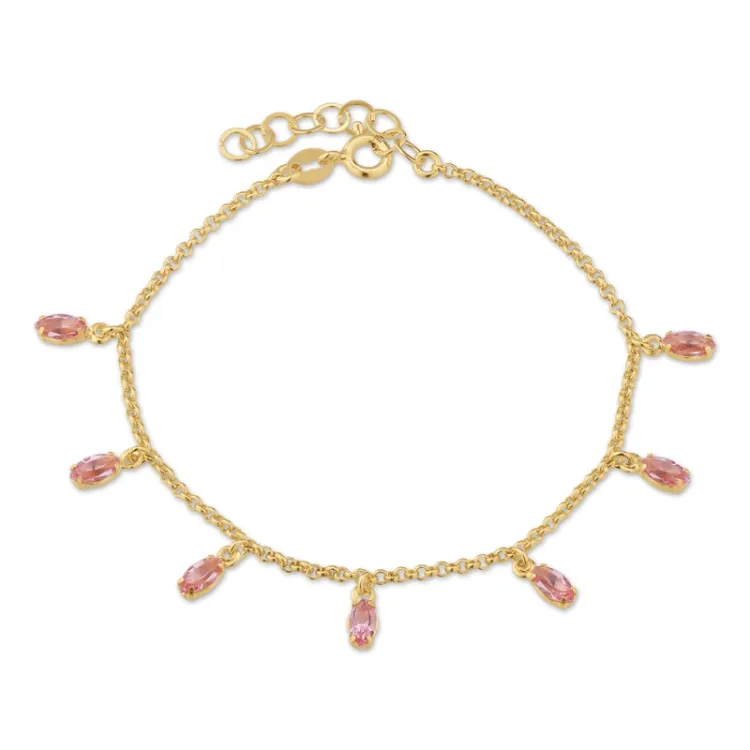 armband in verguld sterlingzilver met hanger in verguld sterlingzilver