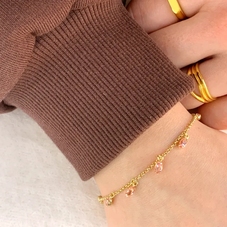 armband in verguld sterlingzilver met hanger in verguld sterlingzilver