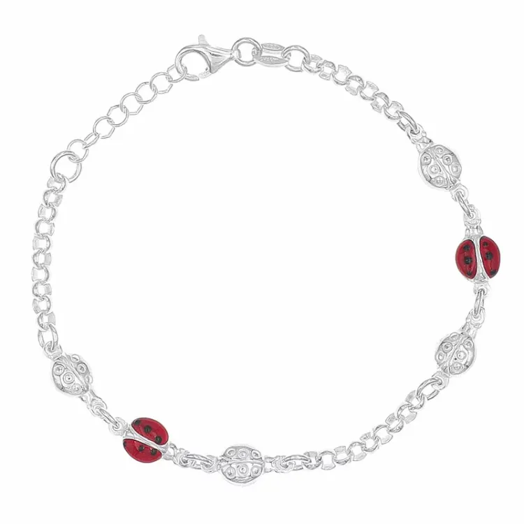 kinder armband in zilver met lieveheersbeestje in zilver - Little Ones