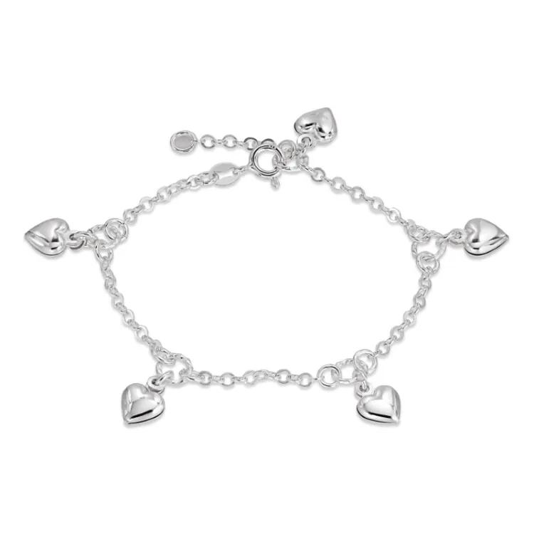 Hart armband in zilver met hanger in zilver