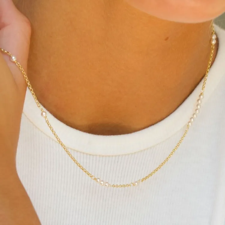 ketting in verguld sterlingzilver 40 plus 5 cm x 3,0 mm