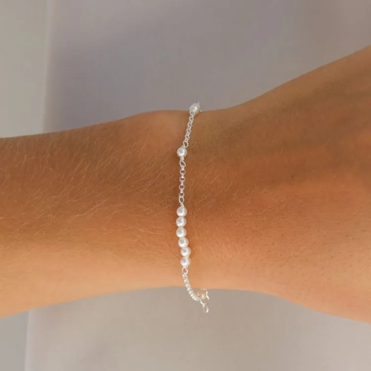 parel armband in zilver  x 3,0 mm