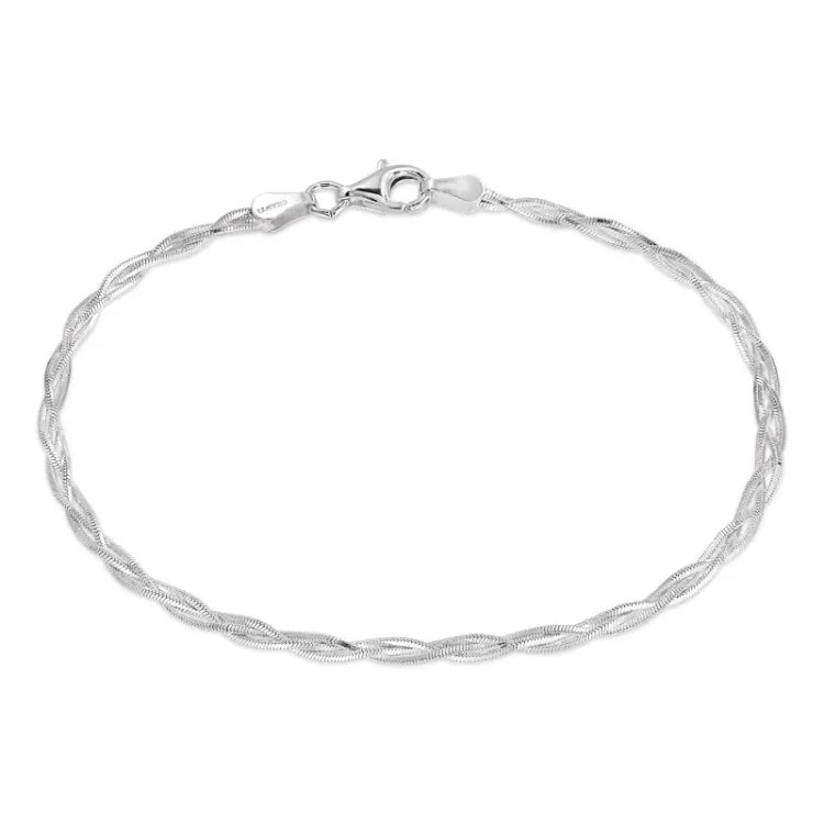 Gevlochten armbanden in zilver  x 2,4 mm