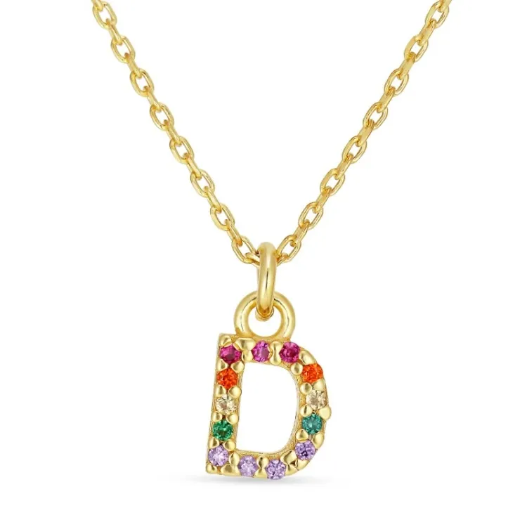 letter d ketting in verguld sterlingzilver - My Letter