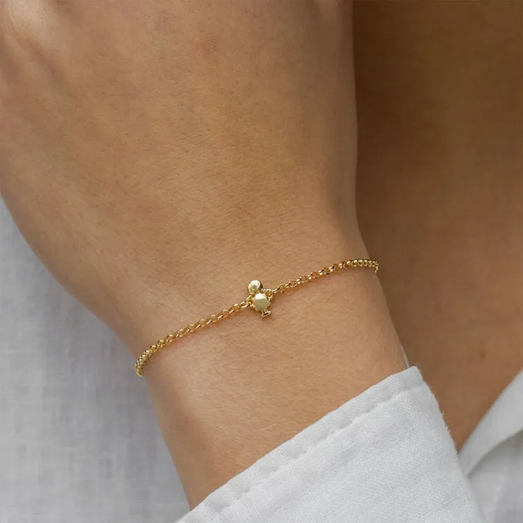 familie armband in verguld sterlingzilver met Dochter in verguld sterlingzilver