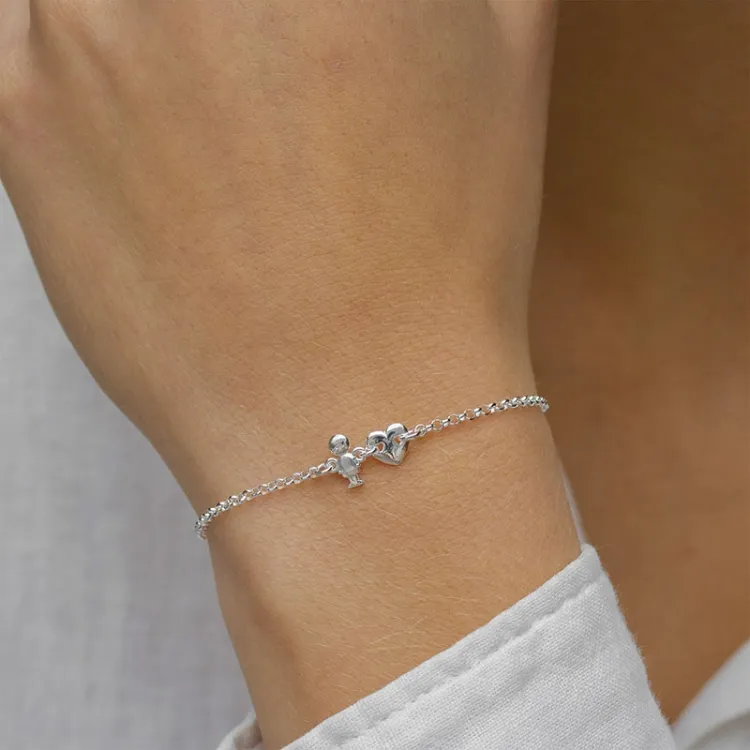 familie armband in zilver met Hart - Zoon in zilver