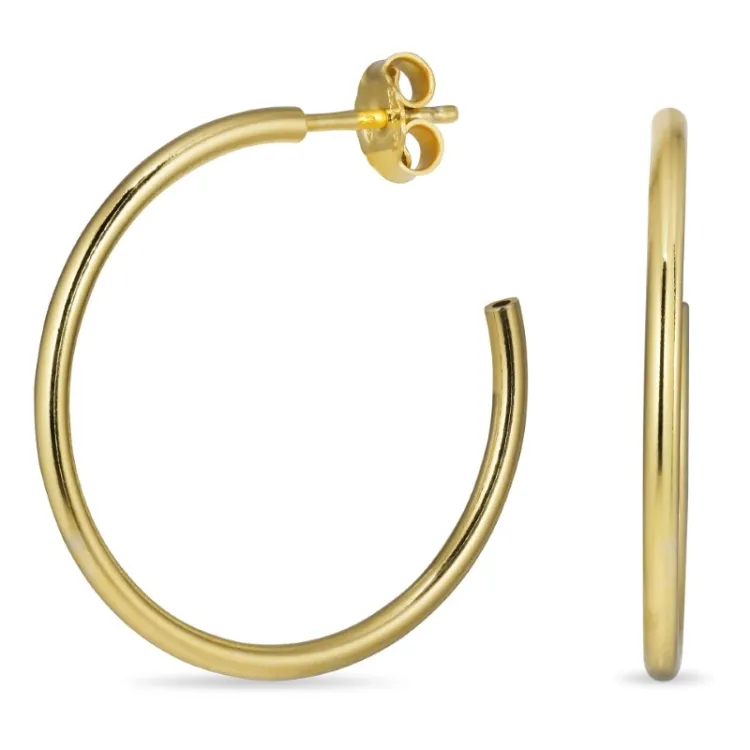 30 mm halfcreool in verguld zilver