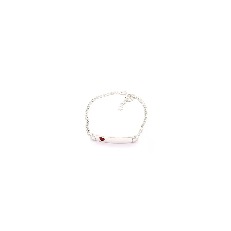 hart kinder armband in zilver met hanger in zilver
