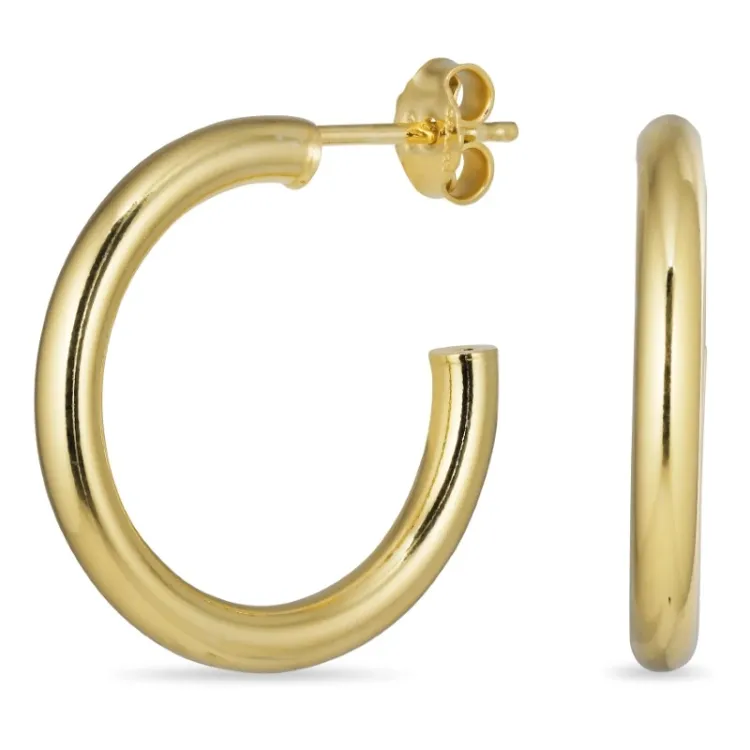 22 mm halfcreool in verguld zilver