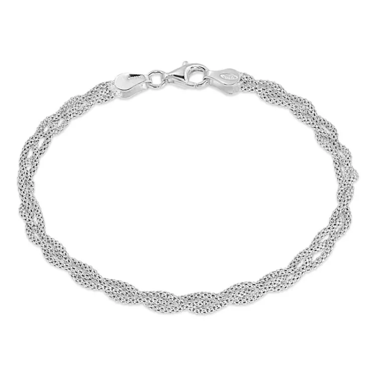 gevlochten armbanden in zilver  x 3,6 mm