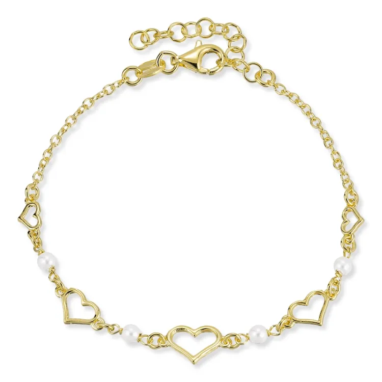 hart armband in verguld sterlingzilver