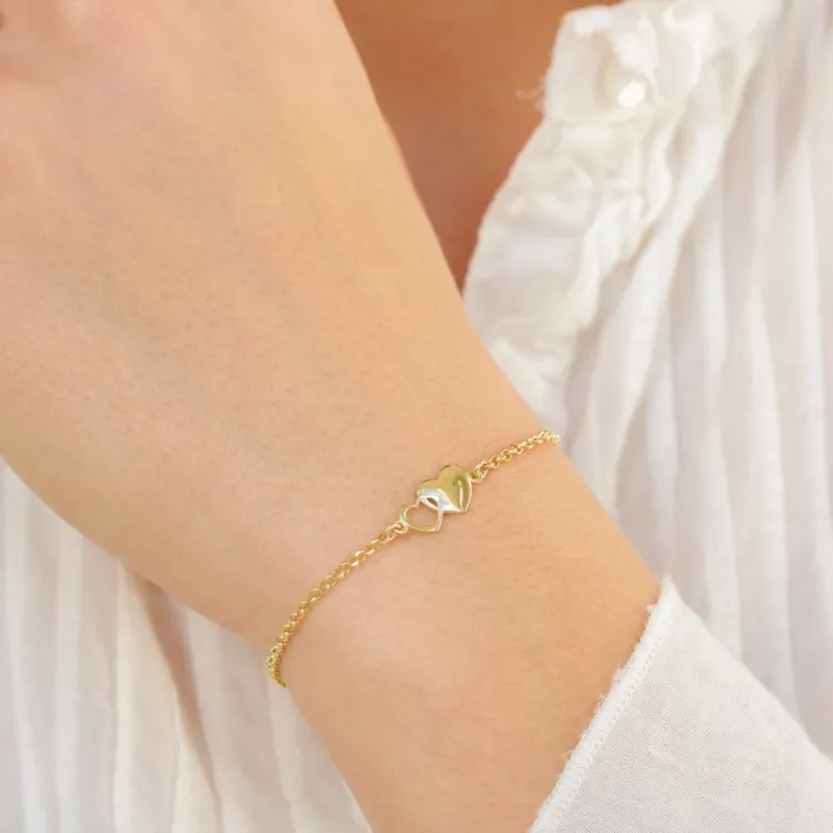 hart armband in verguld sterlingzilver