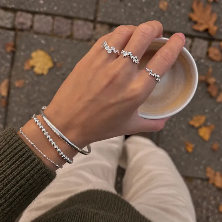 bolletje armband in zilver - Bubbly Pure