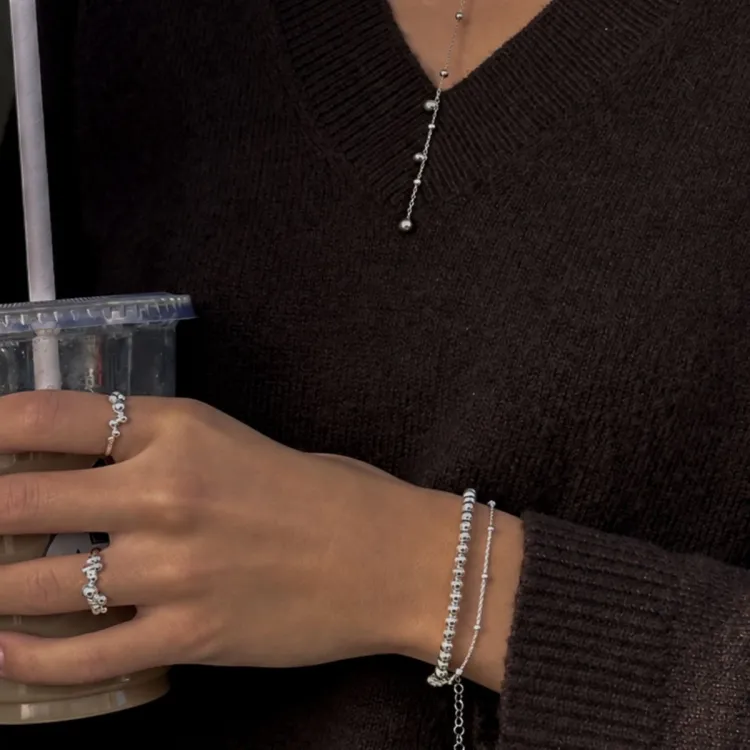 bolletje armband in zilver - Bubbly Pure