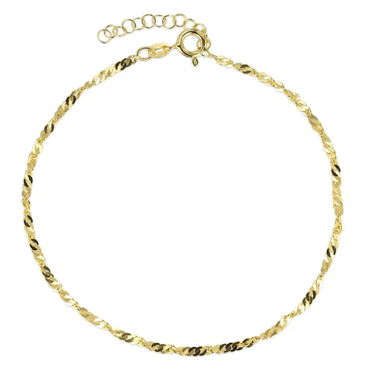 enkelbandje in verguld sterlingzilver 24 + 3 cm x  