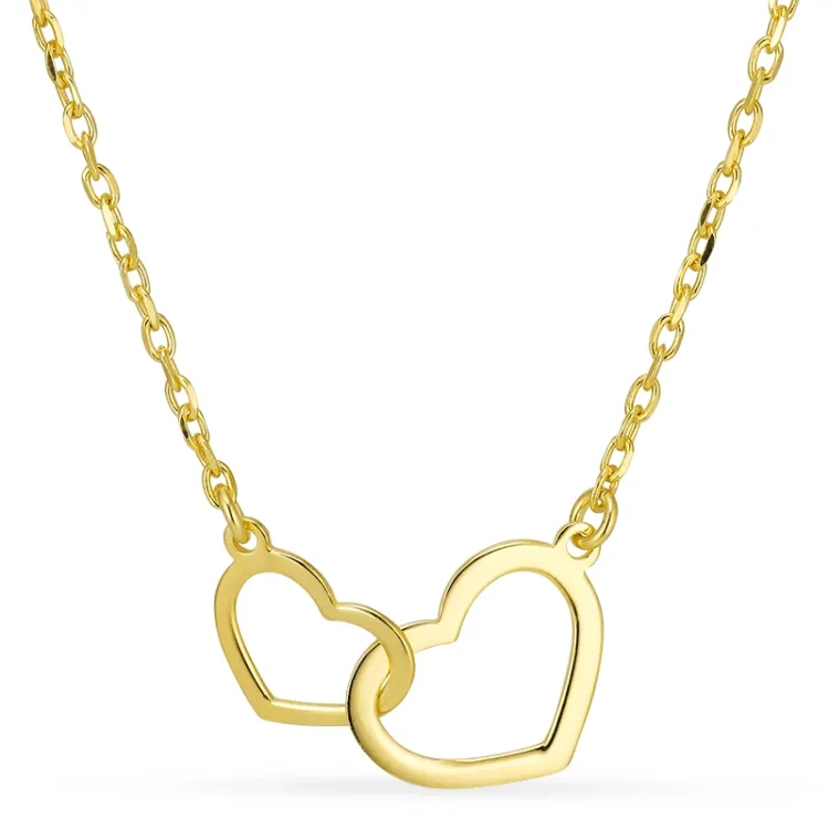hart ketting in verguld sterlingzilver