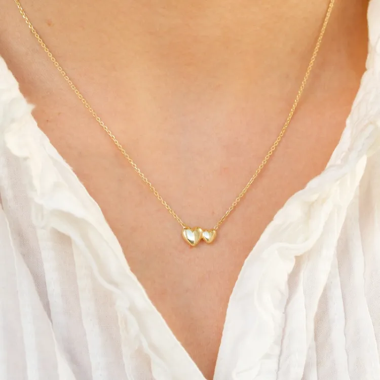 hart ketting in verguld sterlingzilver