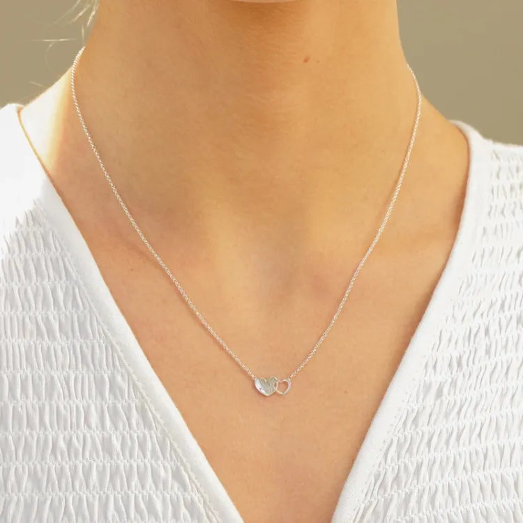 hart ketting in zilver