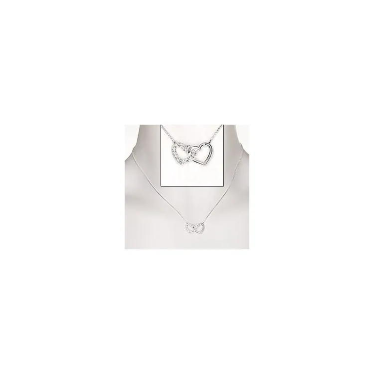 Hart venetiaanse ketting in zilver met hartjes hanger in zilver