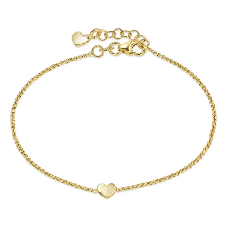 hart armband in verguld sterlingzilver met hartjes hanger in verguld sterlingzilver