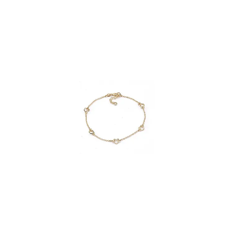 Hart armband in verguld sterlingzilver met hartjes hanger in verguld sterlingzilver