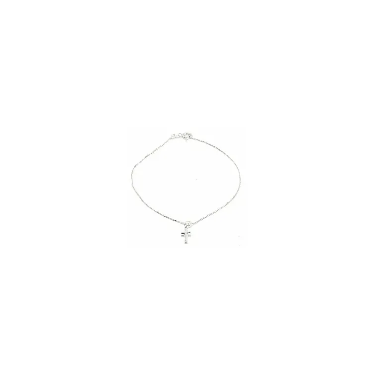 Kruis enkelbandje in zilver