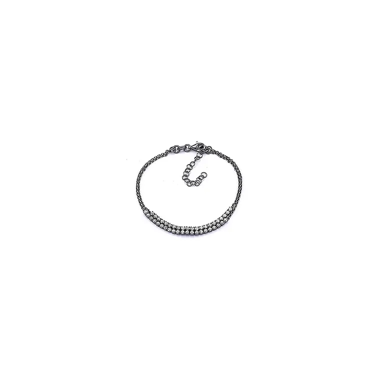 Armband in zwart gerhodineerd zilver