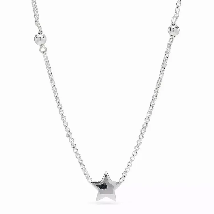 ster ketting in zilver met hanger in zilver