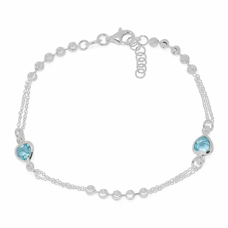 hart zirkoon armband in zilver