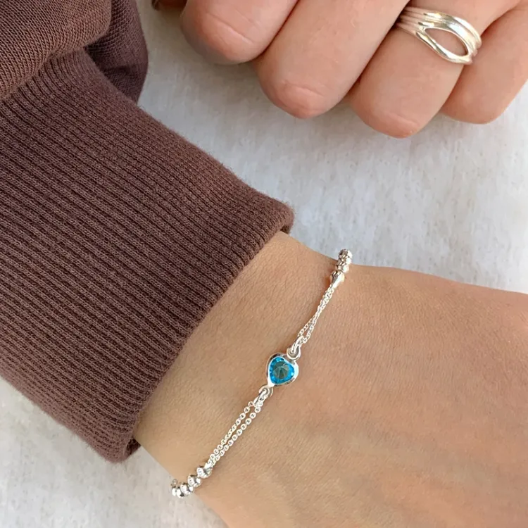 hart zirkoon armband in zilver