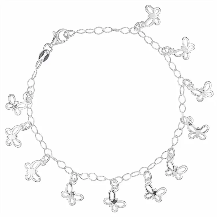 vlinder kinder armband in zilver