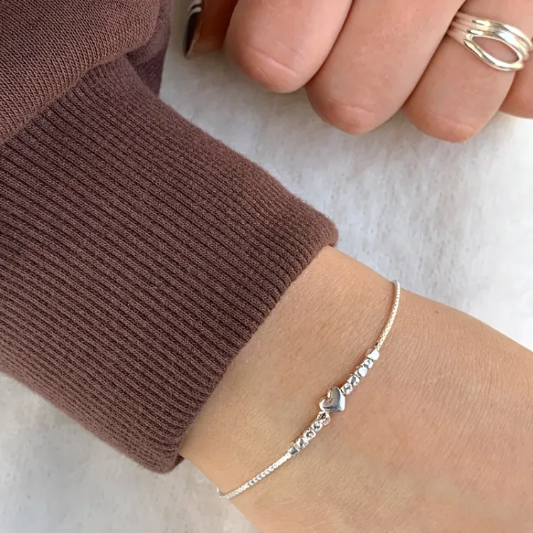 hart armband in zilver