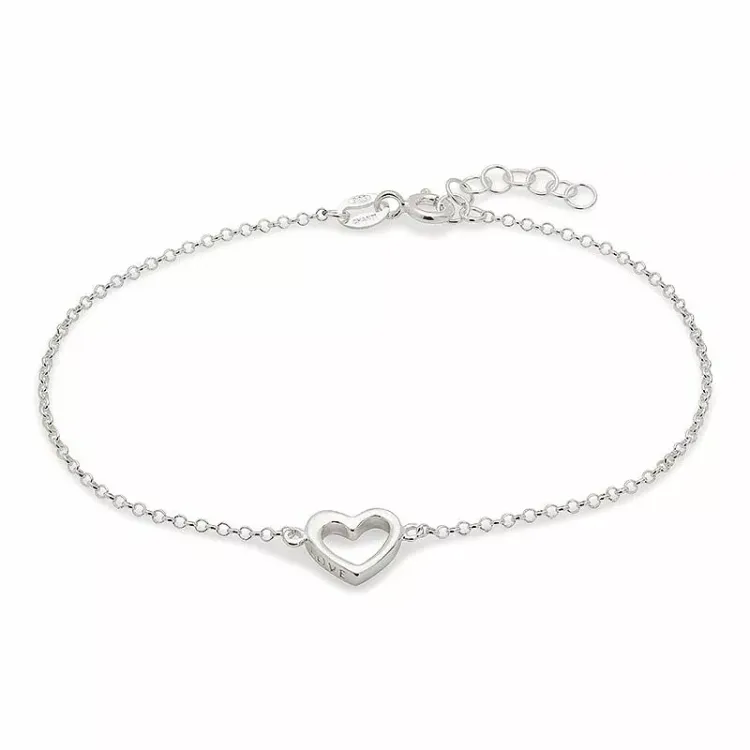 elegant hart armband in zilver
