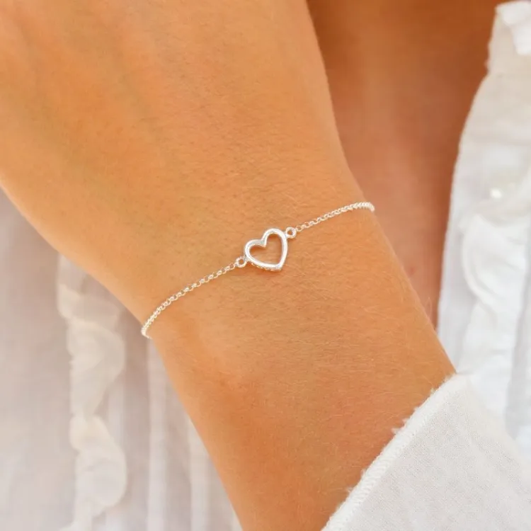 elegant hart armband in zilver