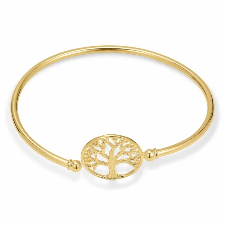 testsieraad boom van het leven armband in verguld sterlingzilver met hanger in verguld sterlingzilver