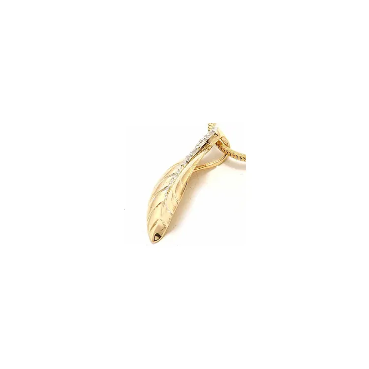 Blad hanger in verguld sterlingzilver
