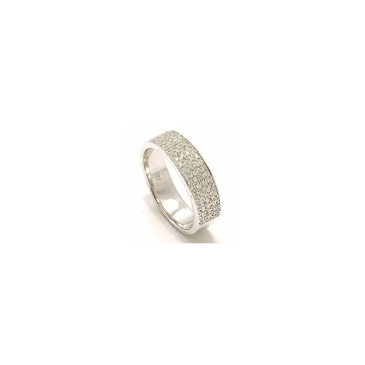 Breed zirkoon ring in zilver