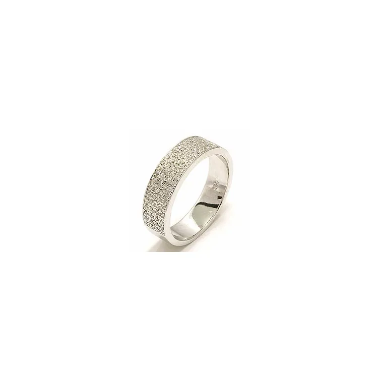 Breed zirkoon ring in zilver