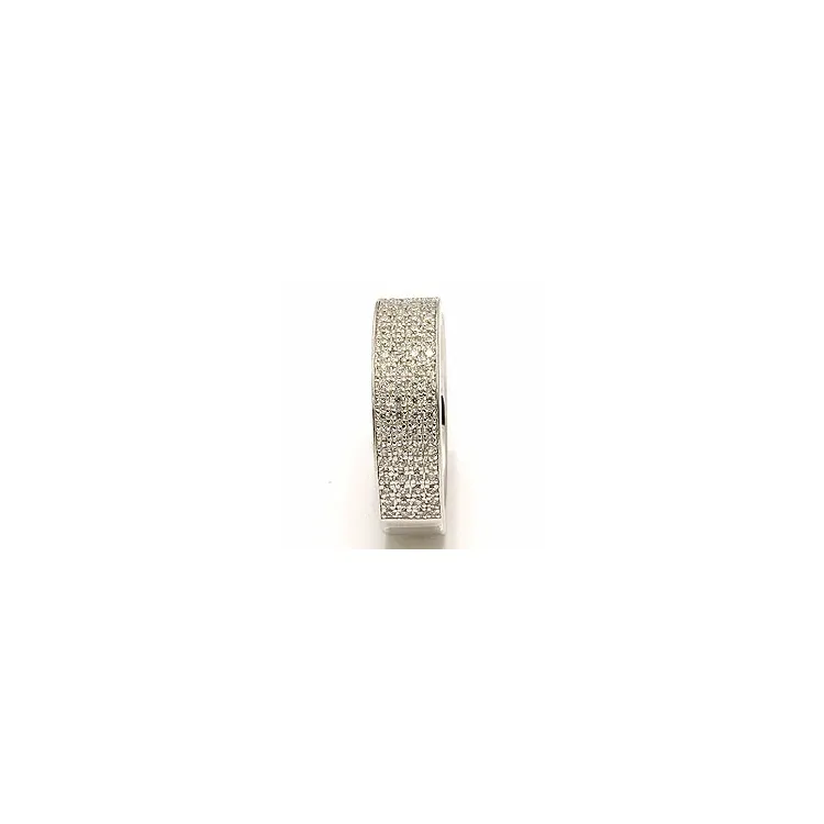 Breed zirkoon ring in zilver