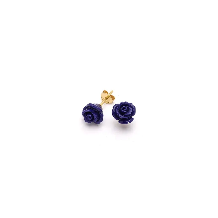 Rose Beauty oorsteker in verguld sterlingzilver