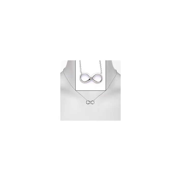 Infinity zirkoon ketting met hanger in zilver