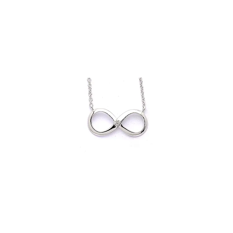 Infinity zirkoon ketting met hanger in zilver