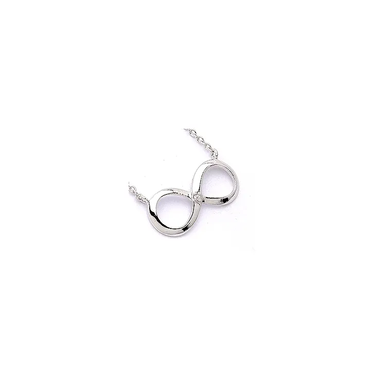 Infinity zirkoon ketting met hanger in zilver