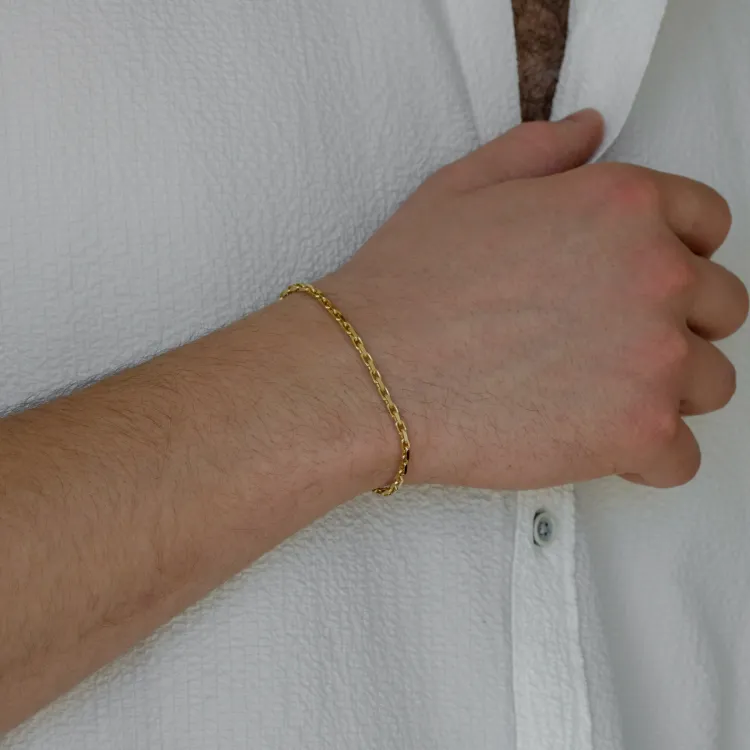 BNH Anker facet armband in verguld sterlingzilver 21 cm x 2,6 mm