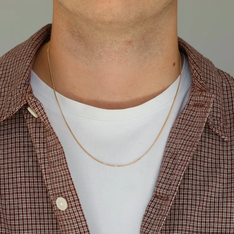 BNH pantserketting in verguld sterlingzilver 50 cm x 1,3 mm