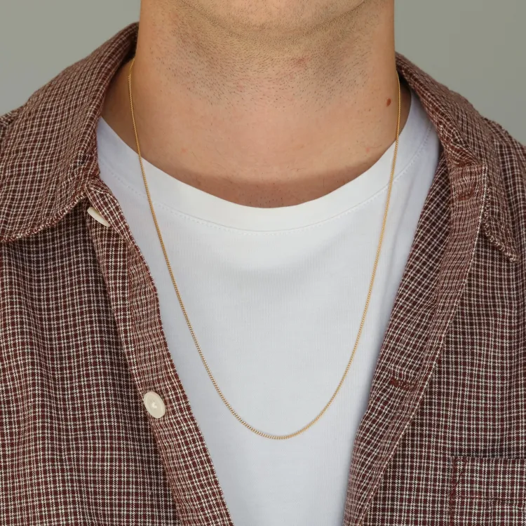 BNH pantserketting in verguld sterlingzilver 60 cm x 1,3 mm