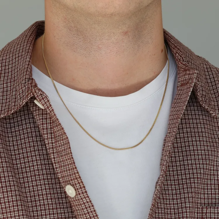 BNH pantserketting in verguld sterlingzilver 50 cm x 1,8 mm